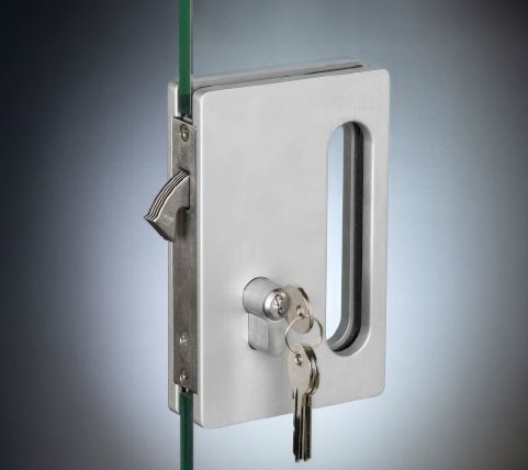 Cerradura de vidrio con llave