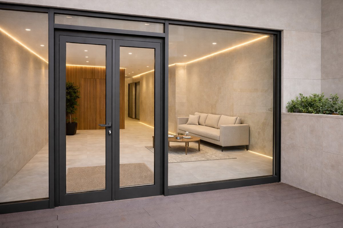 Puerta de entrada Millenium Plus de aluminio de Glass by Gaviota