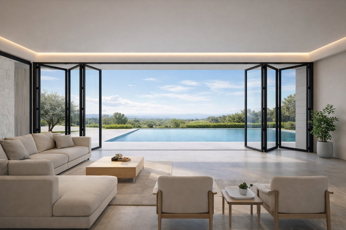 Puerta plegable Plus de aluminio de Glass by Gaviota
