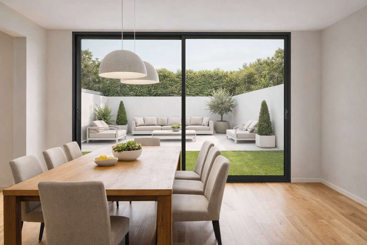 Ventana corredera de aluminio 4700 de Glass by Gaviota para grandes dimensiones