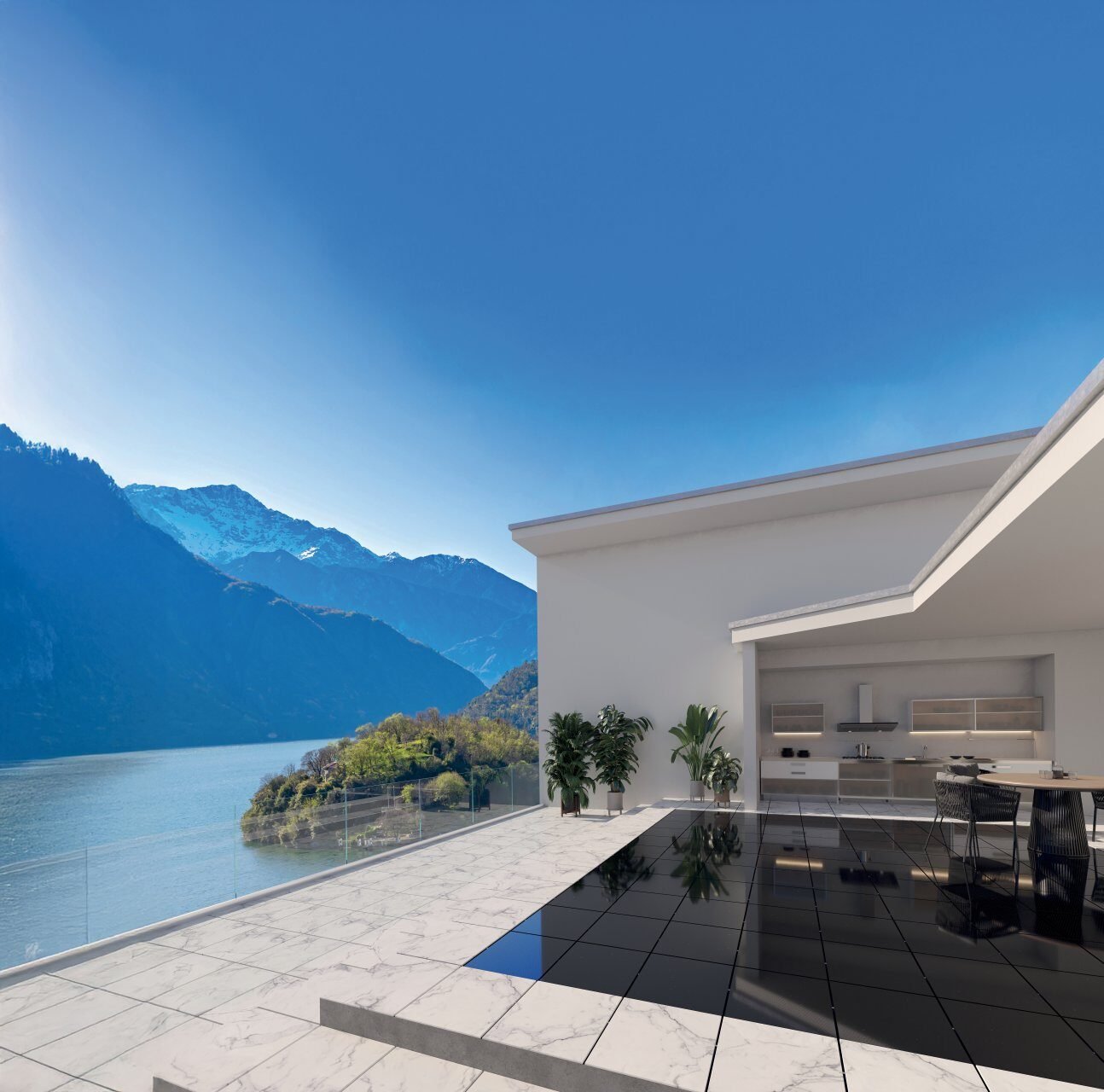 Baldosa fotovoltaica Lumyra en una terraza