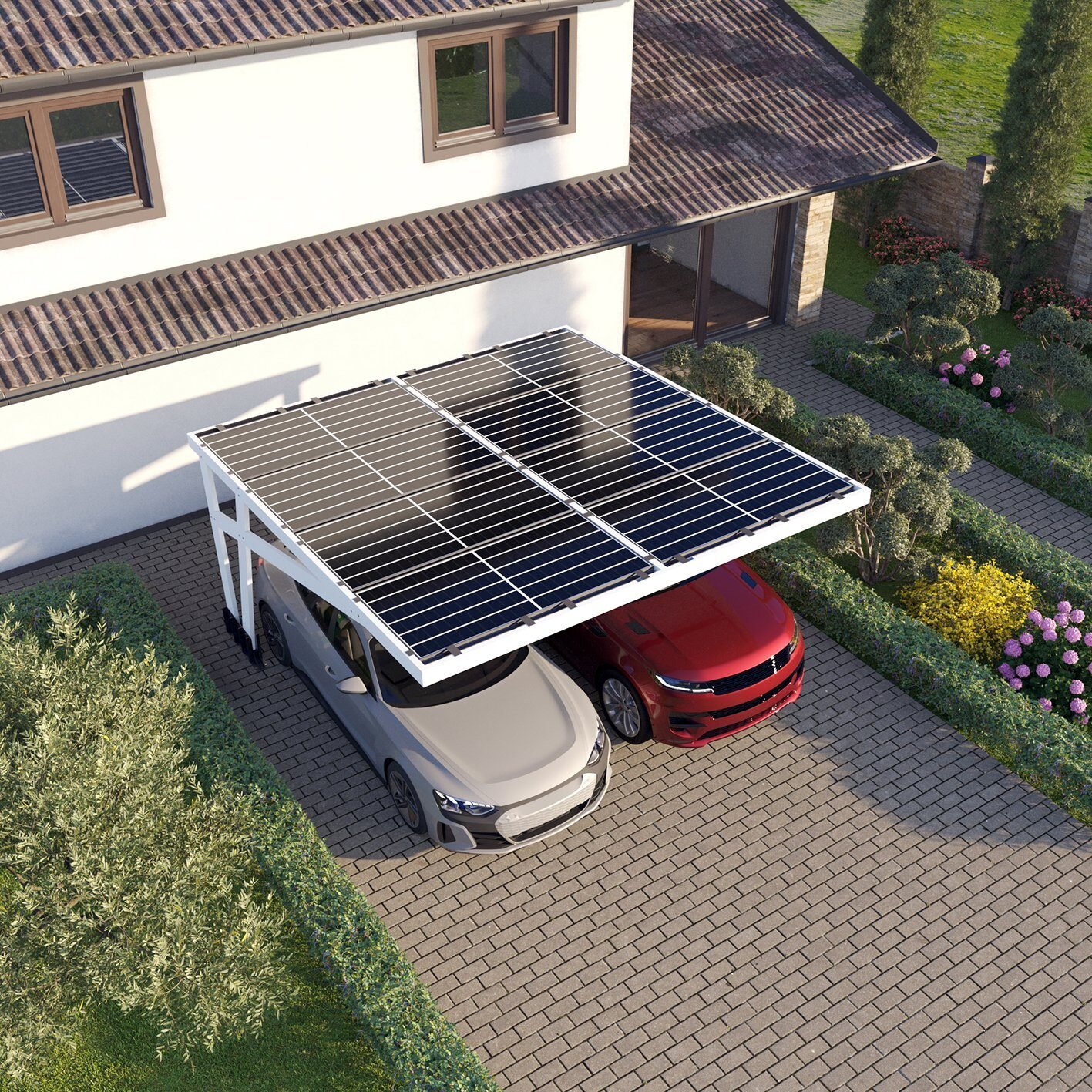 Carport integrado en la vivienda · Lumyra